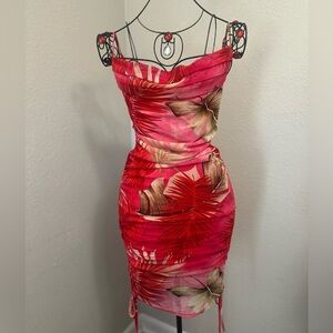 Pink and Red Sweetheart Bodycon Dress for Night Out